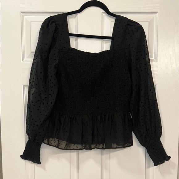 Nine West Sheer Long Sleeve Top - Picture 1 of 5